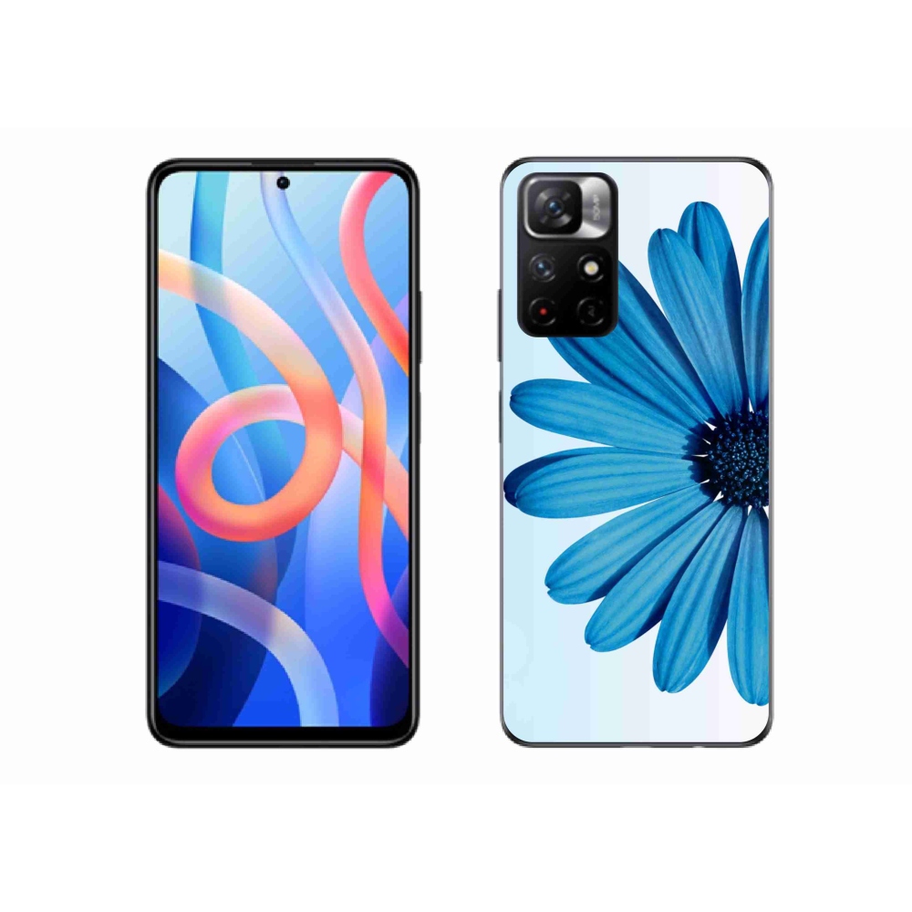 Zselés borítás mmCase a Xiaomi Poco M4 Pro 5G-hez - kék margaréta