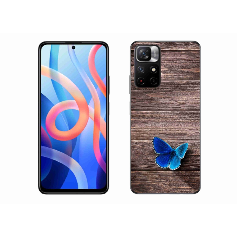 Zselés borítás mmCase a Xiaomi Poco M4 Pro 5G-hez - kék pillangó 1