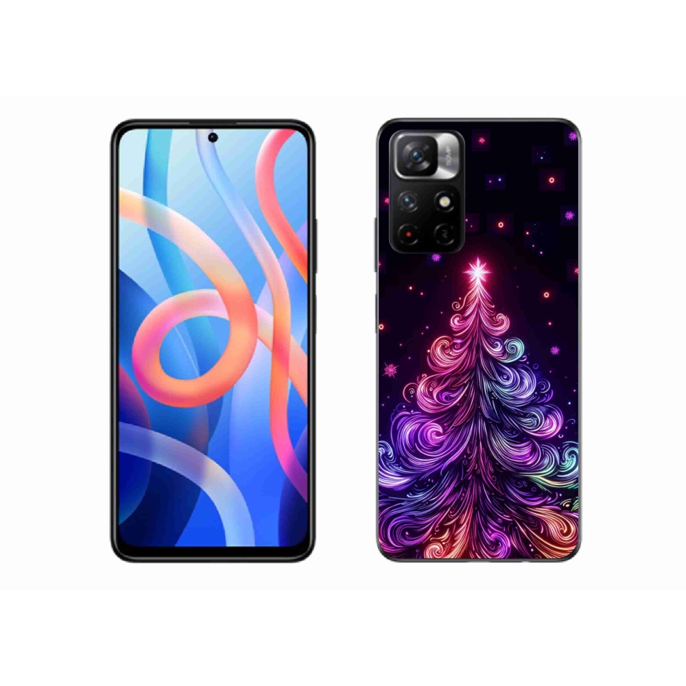 Gél borítás mmCase a Xiaomi Poco M4 Pro 5G-hez - neon karácsonyfa 1