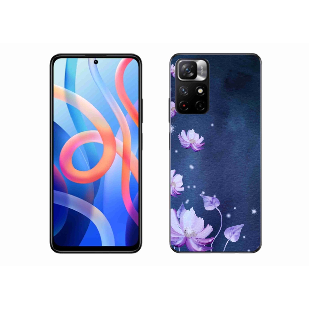 Gél borító mmCase a Xiaomi Poco M4 Pro 5G számára - hulló virágok