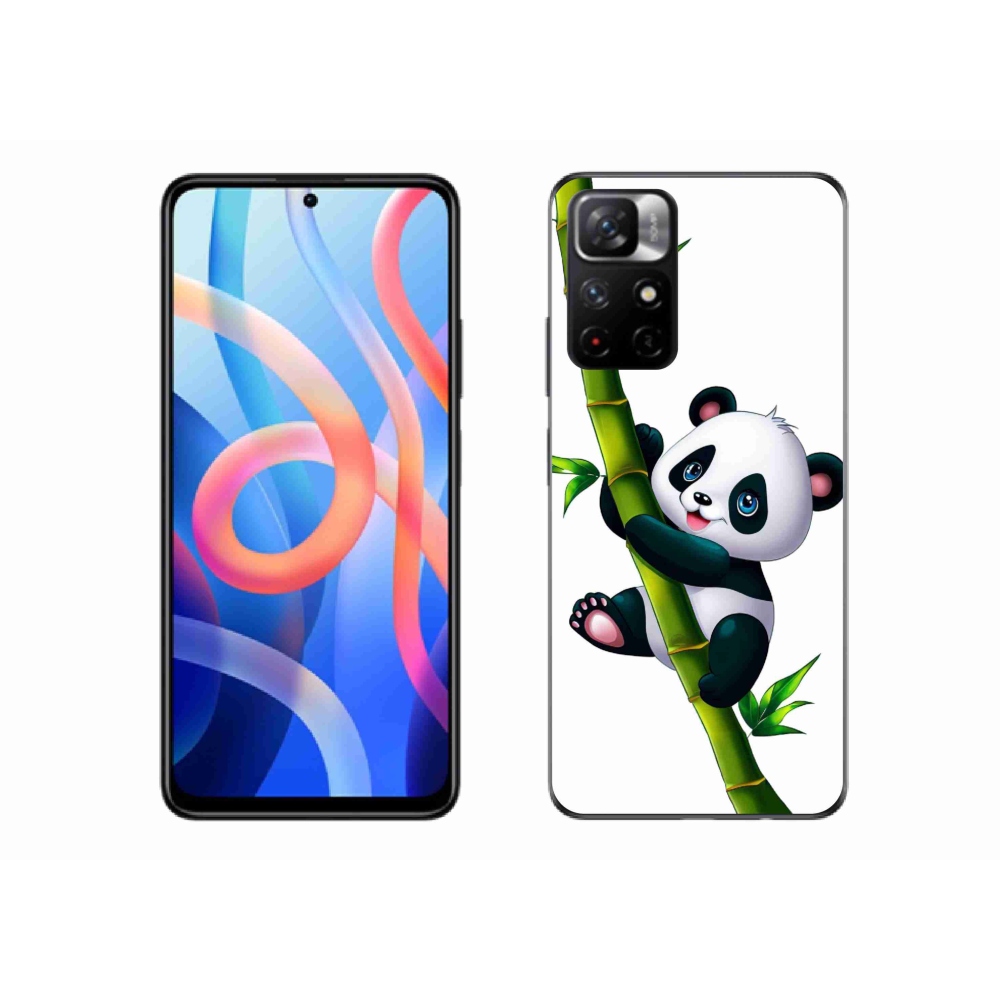 Gél borítás mmCase a Xiaomi Poco M4 Pro 5G számára - panda a bambuszon