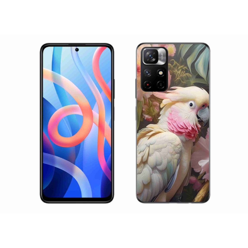 Gél borítás mmCase a Xiaomi Poco M4 Pro 5G-hez - papagáj kakadu rózsaszín 2