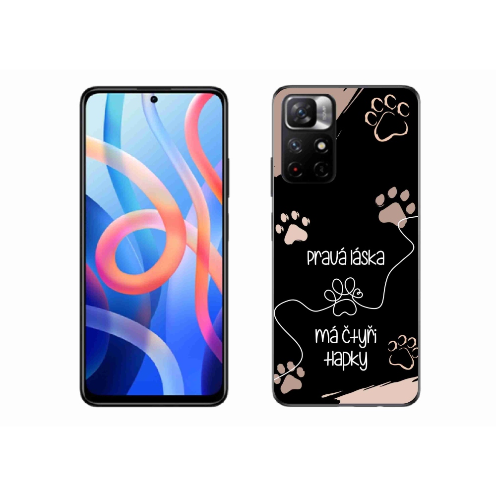 Gél borító mmCase a Xiaomi Poco M4 Pro 5G - kutya motívum 1 fekete háttérrel