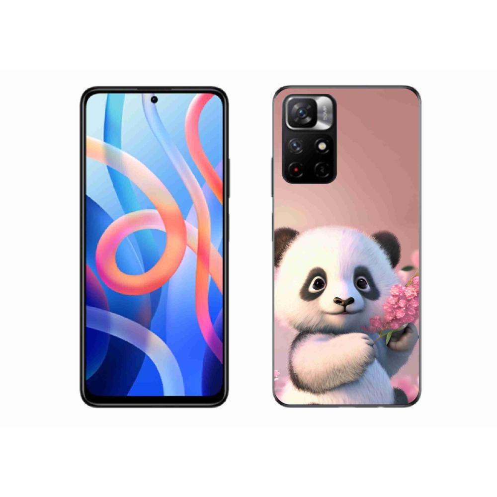 Gél borítás mmCase a Xiaomi Poco M4 Pro 5G számára - aranyos panda