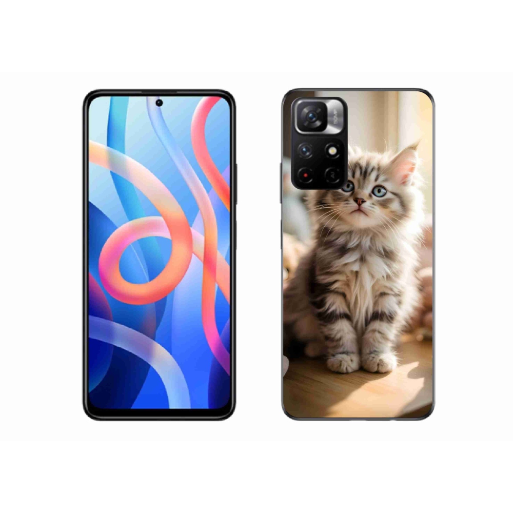 Gél borítás mmCase a Xiaomi Poco M4 Pro 5G számára - aranyos cica 10