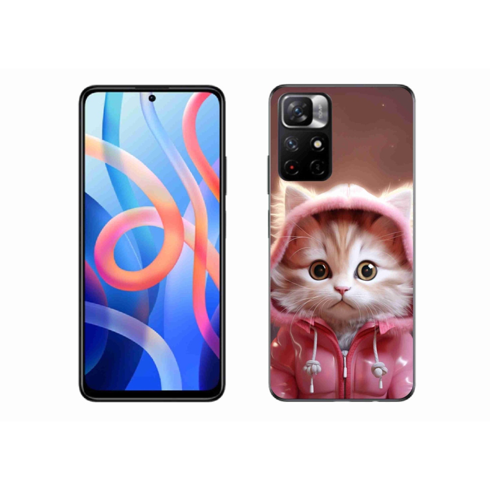 Gél borító mmCase a Xiaomi Poco M4 Pro 5G számára - aranyos cica 3