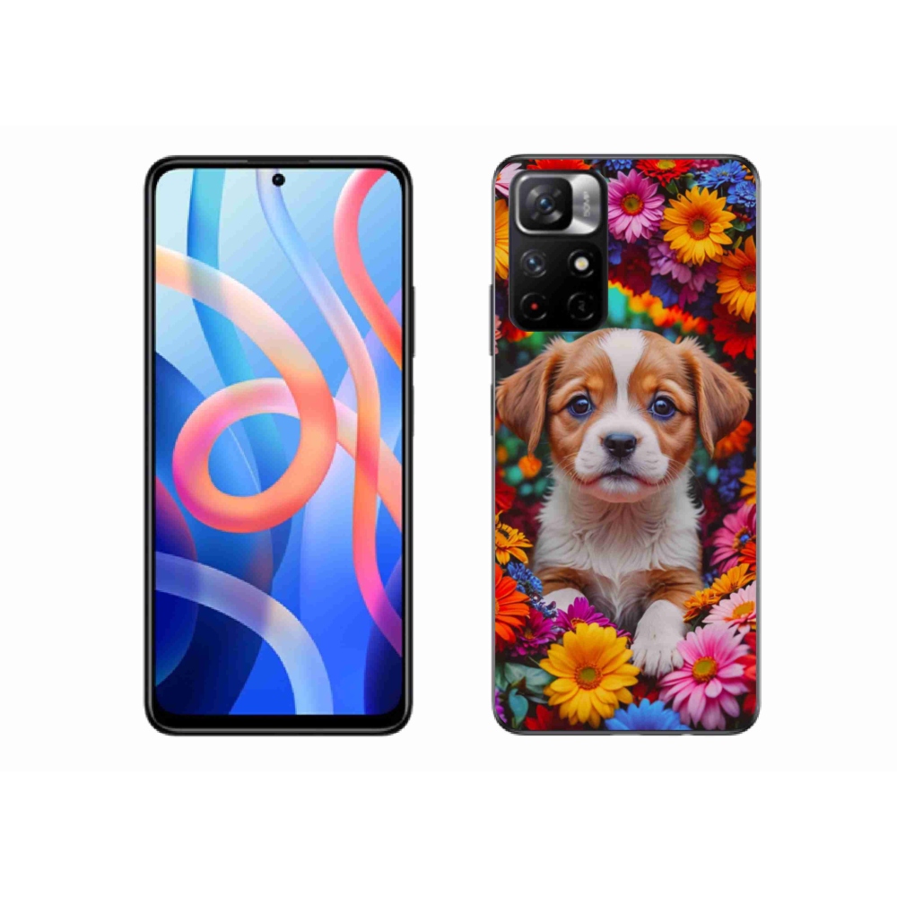 Gél borítás mmCase a Xiaomi Poco M4 Pro 5G számára - aranyos kiskutya