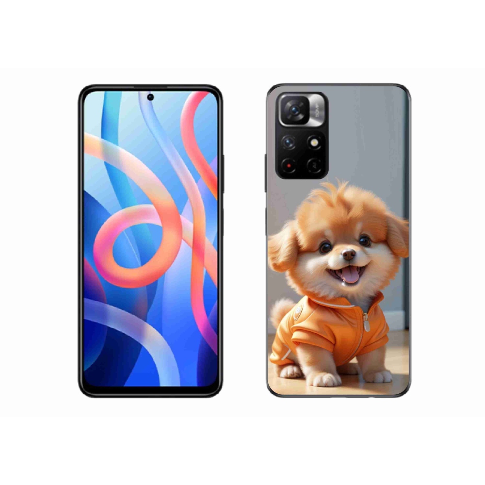 Gél borítás mmCase a Xiaomi Poco M4 Pro 5G számára - aranyos pomerániai pulóverben