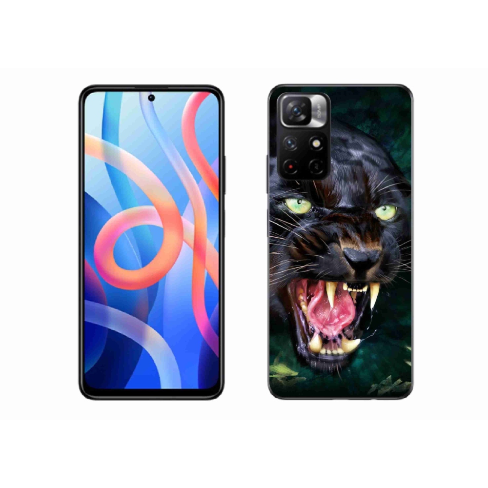 Gél borítás mmCase a Xiaomi Poco M4 Pro 5G számára - dühös fekete párduc