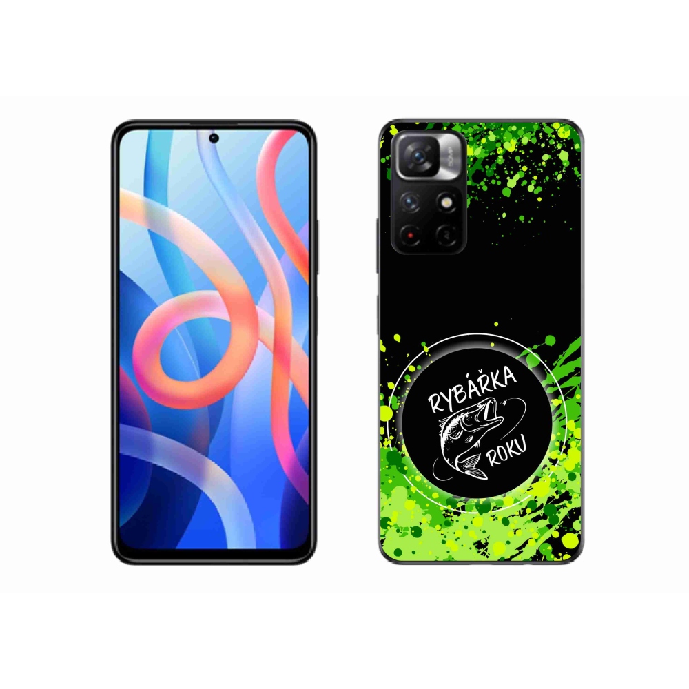 Gél borító mmCase a Xiaomi Poco M4 Pro 5G számára - az év horgásza fekete háttérrel