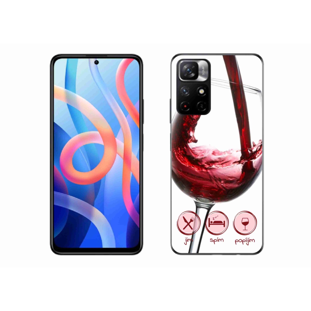 Gél borítás mmCase a Xiaomi Poco M4 Pro 5G-hez - borospohár piros