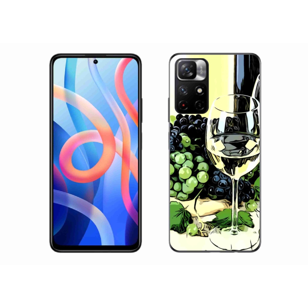 Gél borító mmCase a Xiaomi Poco M4 Pro 5G számára - pohár bor