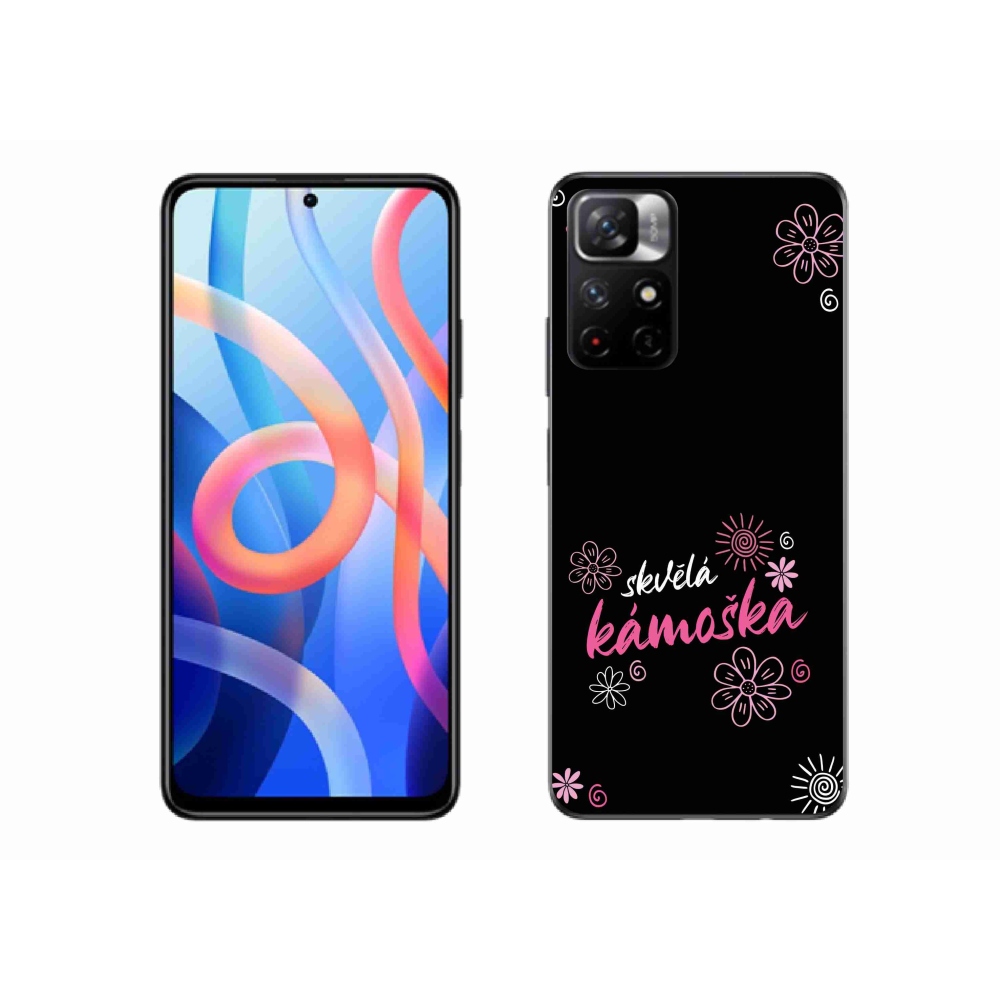 Gél borítás mmCase a Xiaomi Poco M4 Pro 5G számára - nagyszerű haver fekete háttérrel