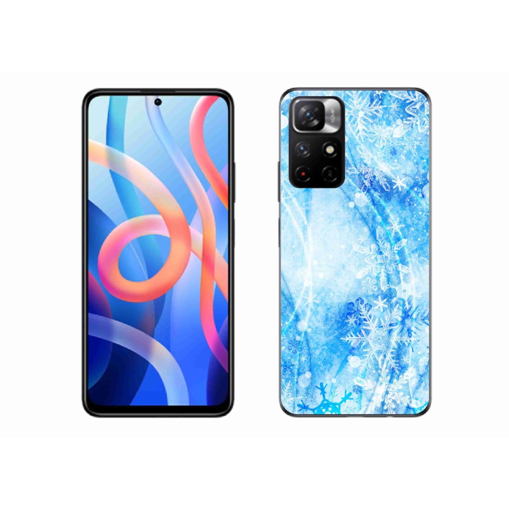 Gél borítás mmCase a Xiaomi Poco M4 Pro 5G számára - hópelyhek