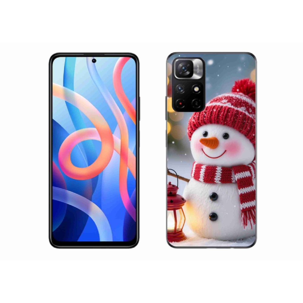 Gél borítás mmCase a Xiaomi Poco M4 Pro 5G számára - hóember 2