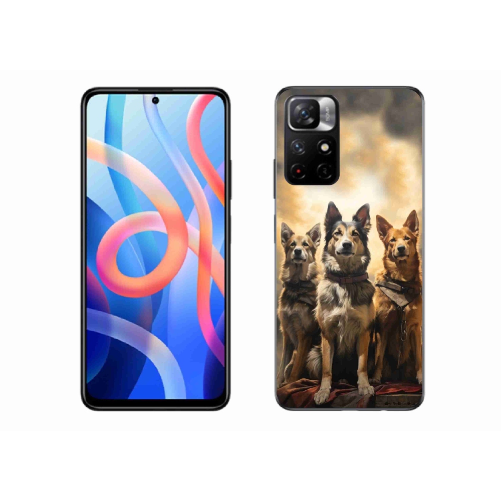 Gél borítás mmCase a Xiaomi Poco M4 Pro 5G számára - három kutya