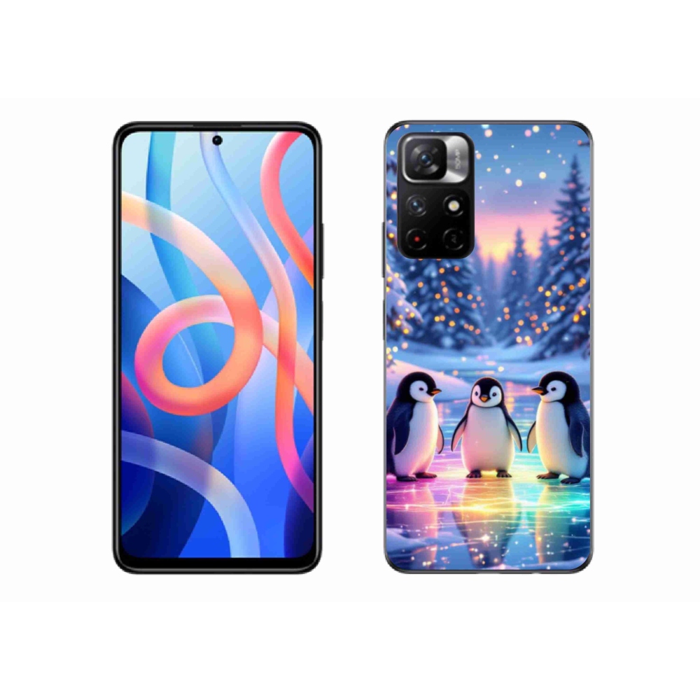 Gél borítás mmCase a Xiaomi Poco M4 Pro 5G számára - pingvinek