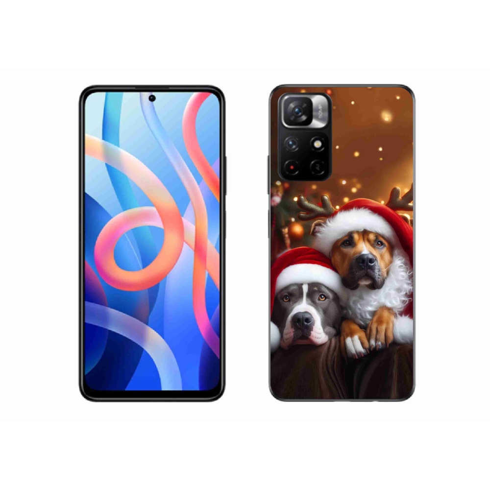 Gél borítás mmCase a Xiaomi Poco M4 Pro 5G számára - Karácsonyi kutyák