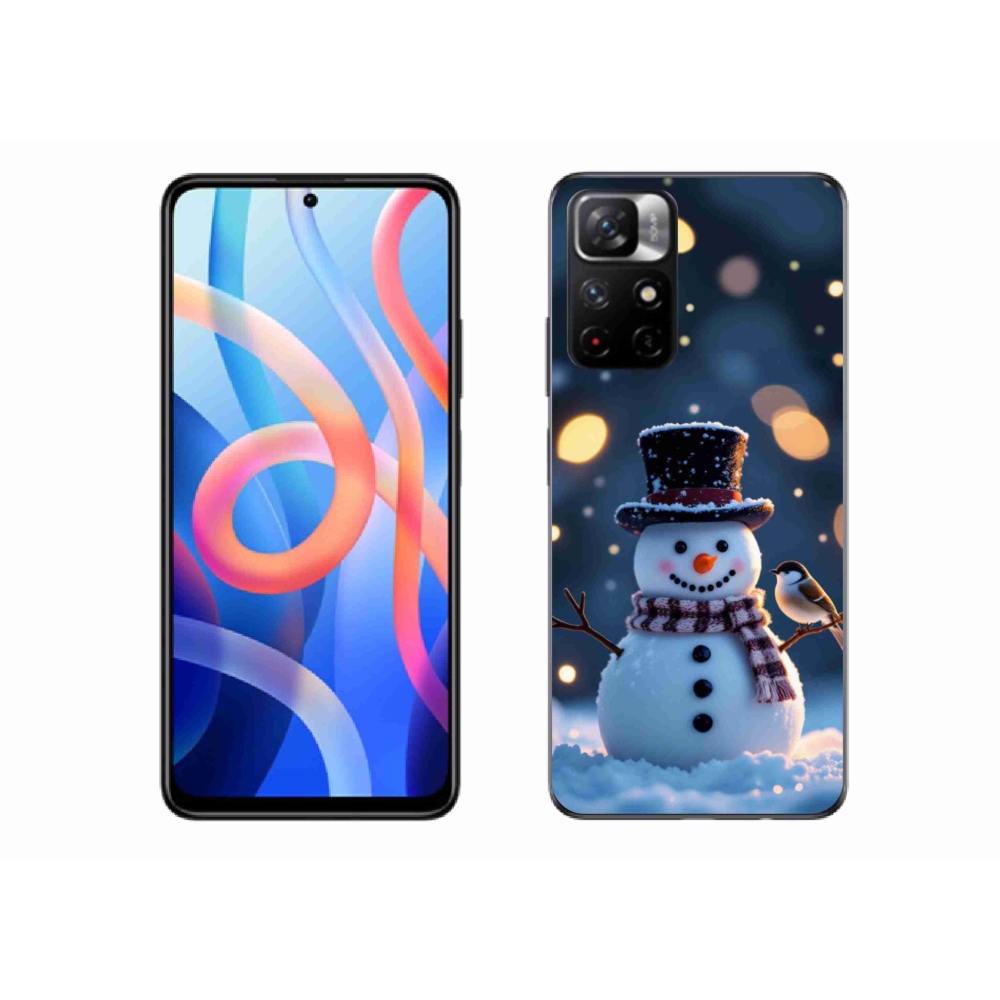 Gél borítás mmCase a Xiaomi Poco M4 Pro 5G számára - karácsonyi hóember
