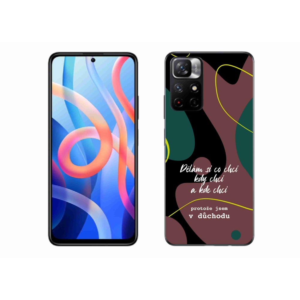 Gél borító mmCase a Xiaomi Poco M4 Pro 5G számára - vicces szöveg 10 fekete háttér