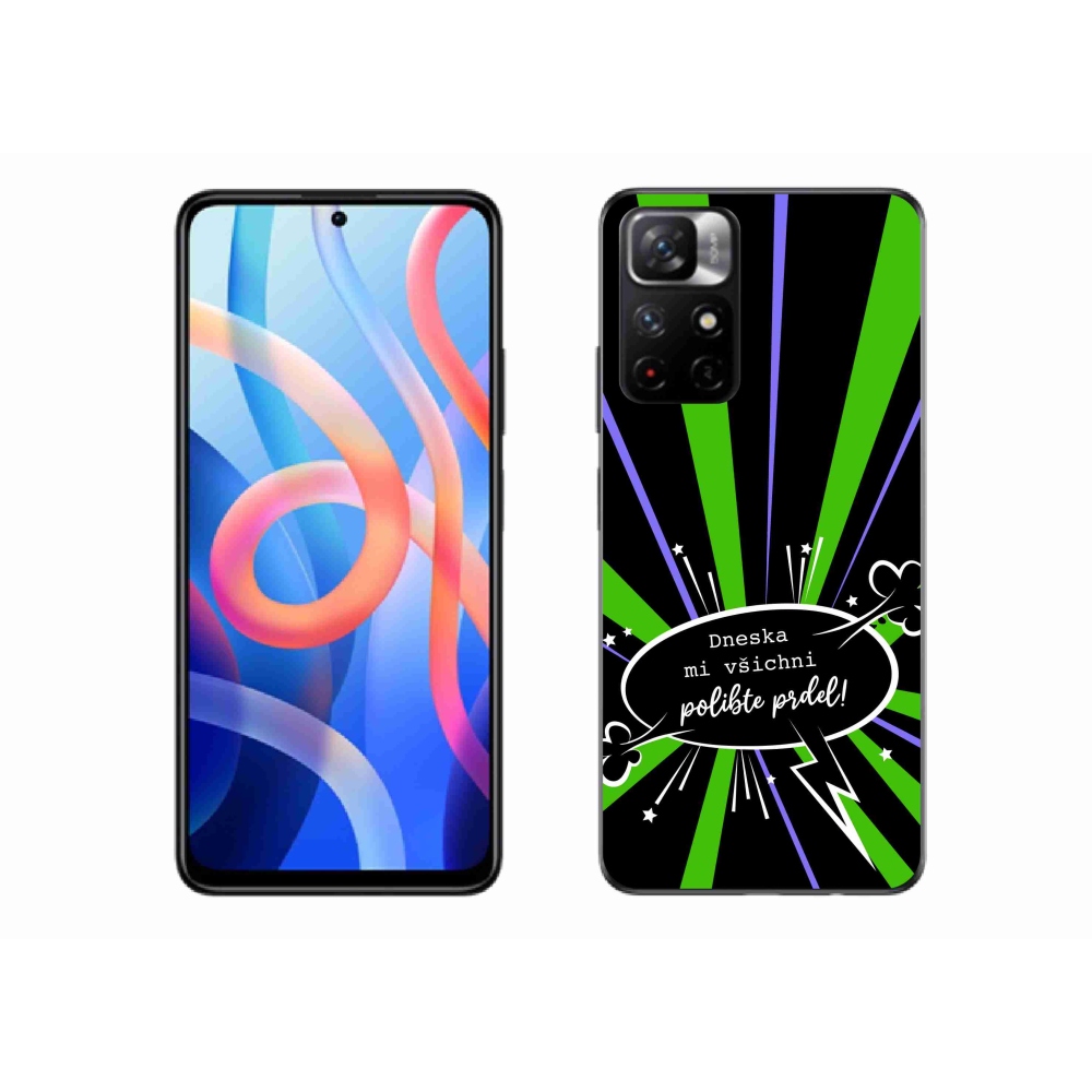 Gél borító mmCase a Xiaomi Poco M4 Pro 5G-hez - vicces szöveg 15 fekete háttérrel