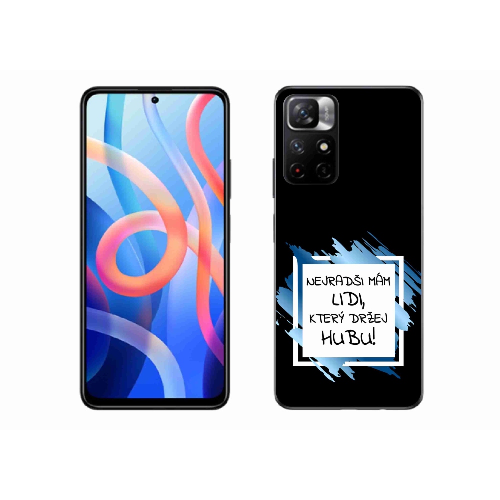 Gél borító mmCase a Xiaomi Poco M4 Pro 5G-hez - vicces szöveg 7 fehér és fekete háttérrel