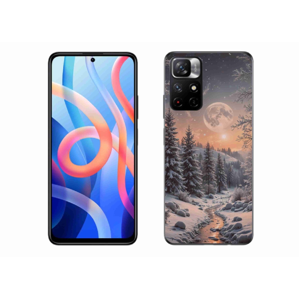 Gél borítás mmCase a Xiaomi Poco M4 Pro 5G számára - téli táj 2