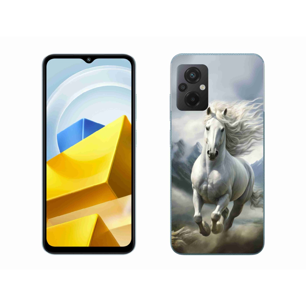 Gél borítás mmCase a Xiaomi Poco M5 4G-hez - futó fehér ló 3