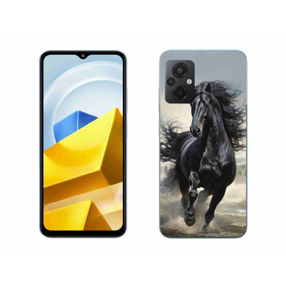 Gél borítás mmCase a Xiaomi Poco M5 4G-hez - fekete ló futás