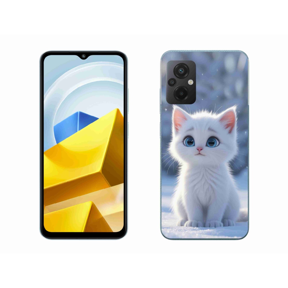 Gél borítás mmCase a Xiaomi Poco M5 4G-hez - fehér cica 3