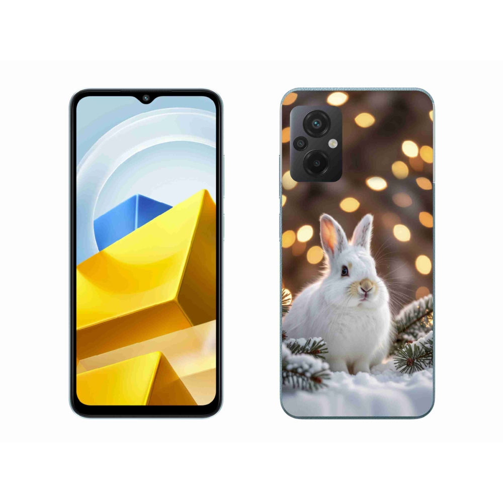 Gél borítás mmCase a Xiaomi Poco M5 4G-hez - fehér nyúl