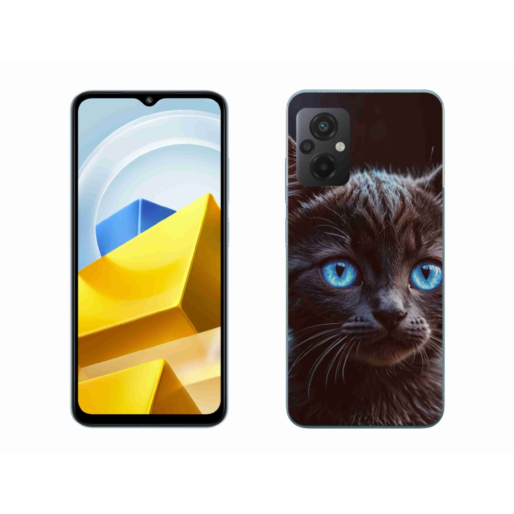 Gél borítás mmCase a Xiaomi Poco M5 4G-hez - fekete cica 2