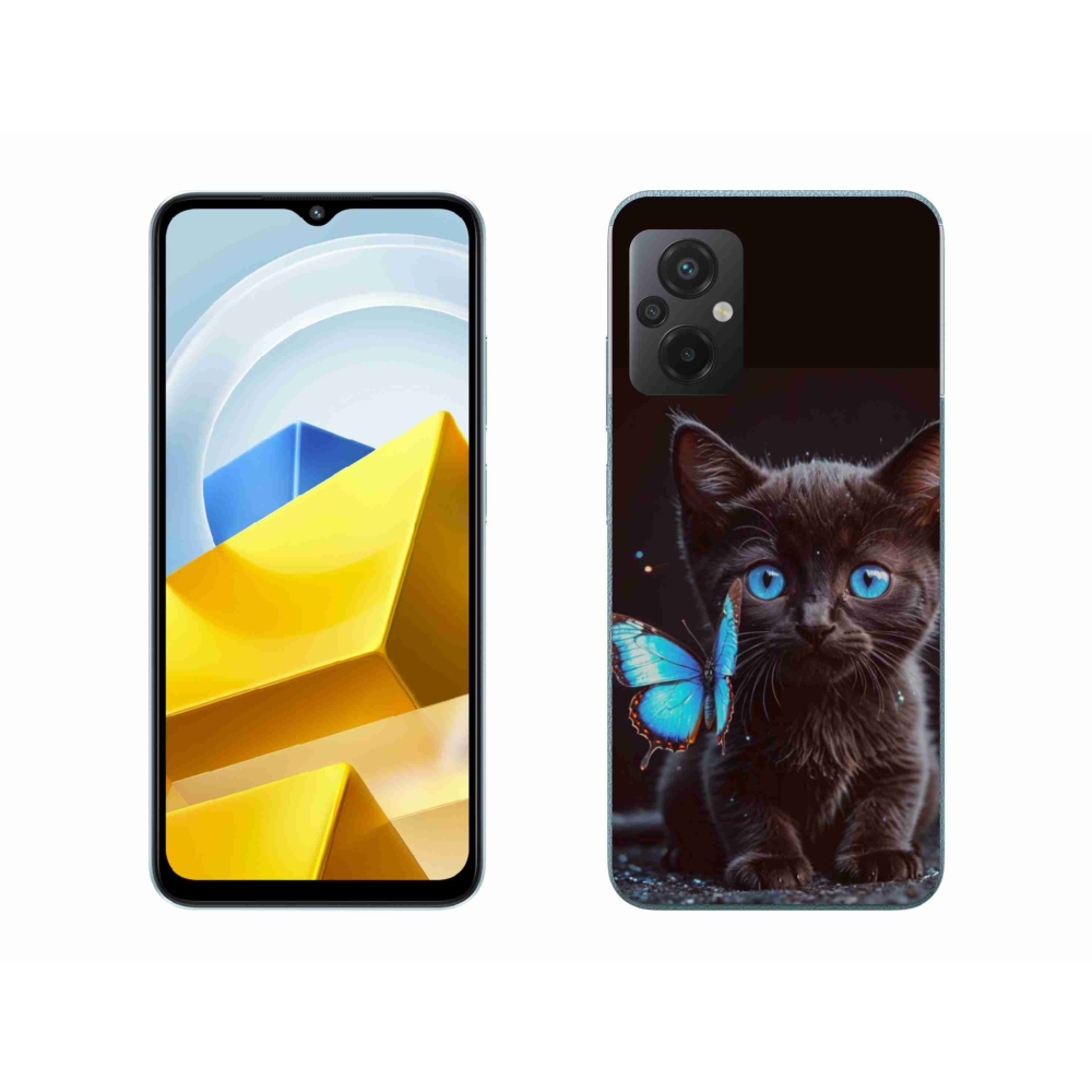 Gél borítás mmCase a Xiaomi Poco M5 4G-hez - fekete cica 3