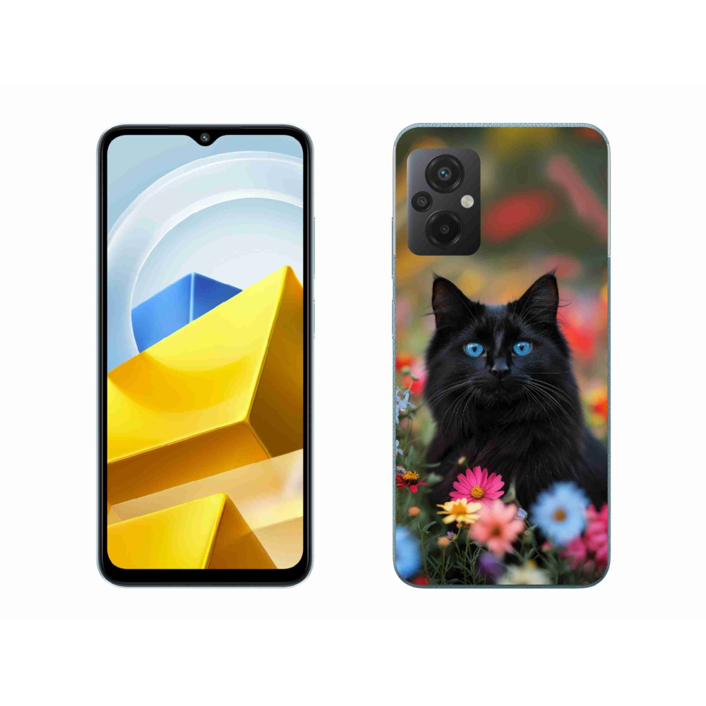 Gél borítás mmCase a Xiaomi Poco M5 4G-hez - fekete cica 4