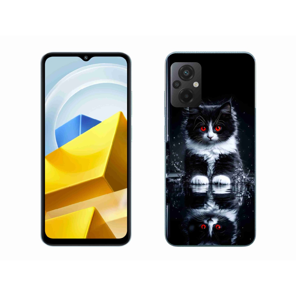 Gél borítás mmCase a Xiaomi Poco M5 4G-hez - fekete-fehér cica
