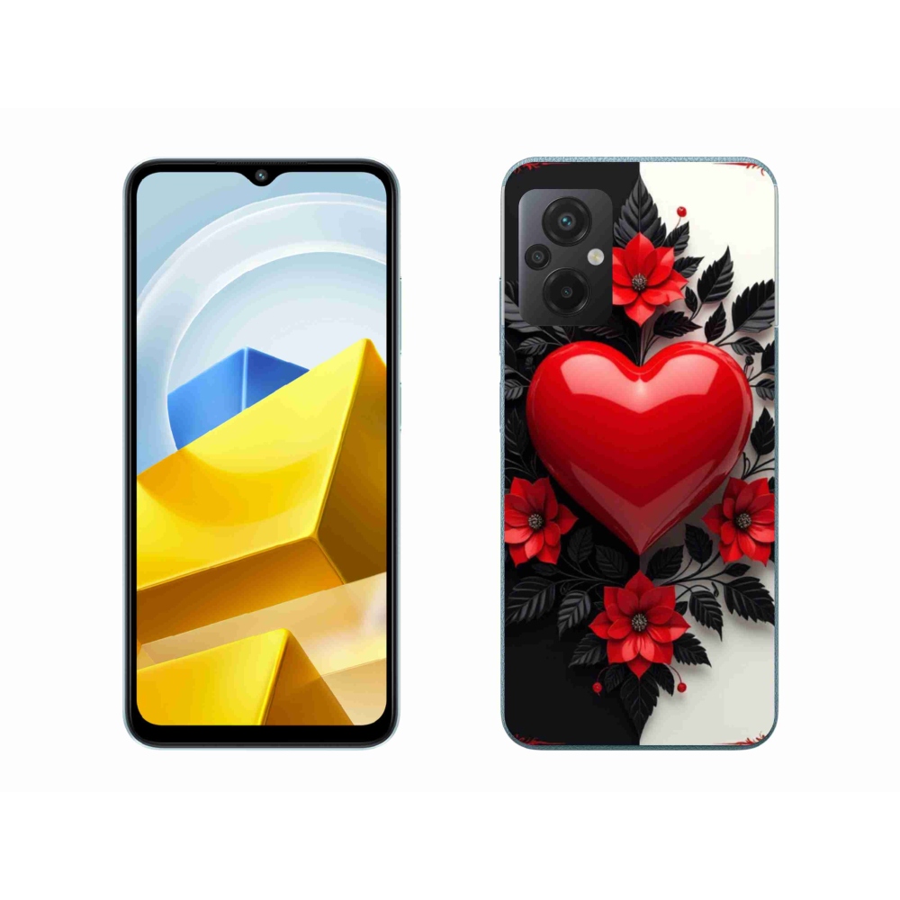Gél borítás mmCase a Xiaomi Poco M5 4G-hez - piros szív