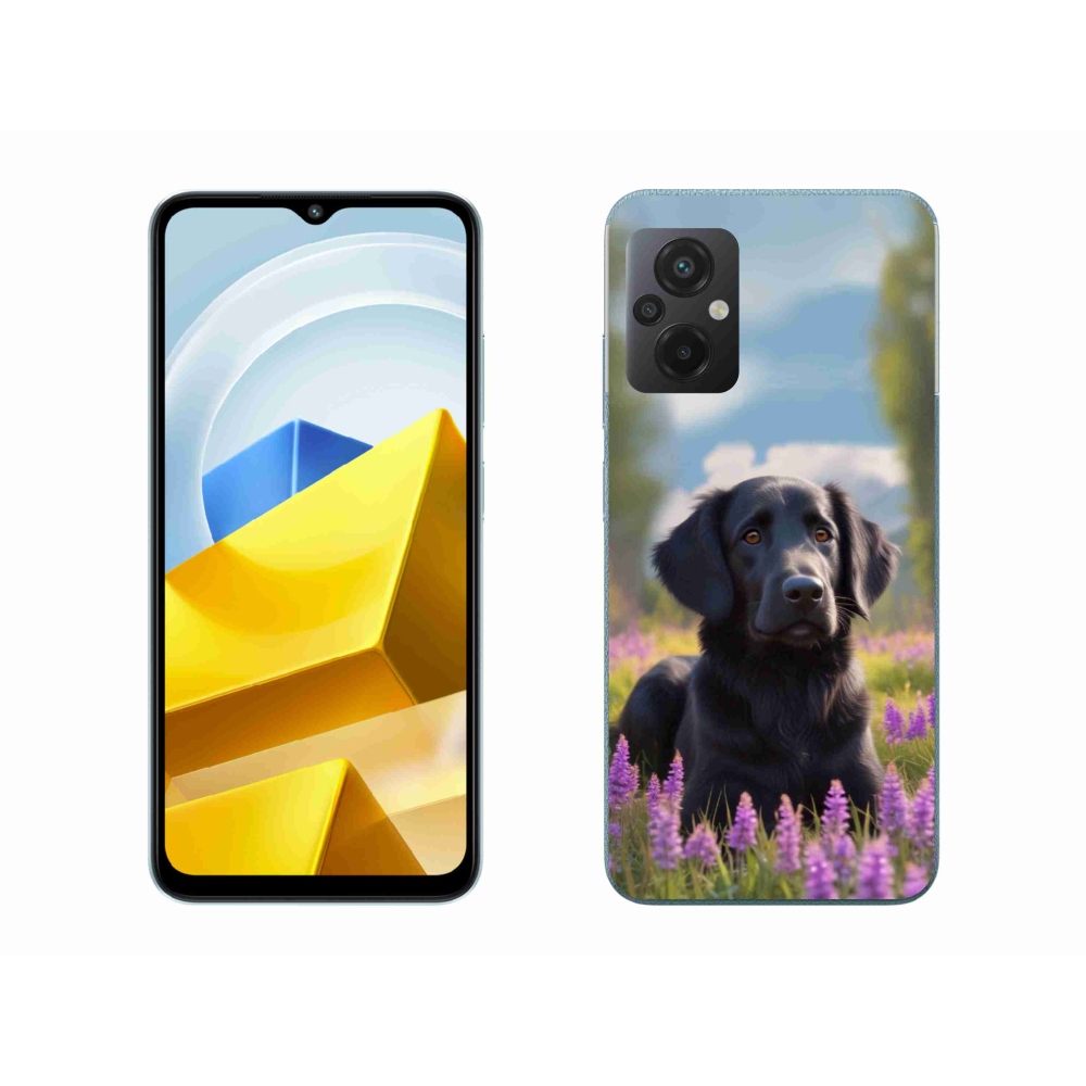 Gél borítás mmCase a Xiaomi Poco M5 4G-hez - elegáns fekete retriever