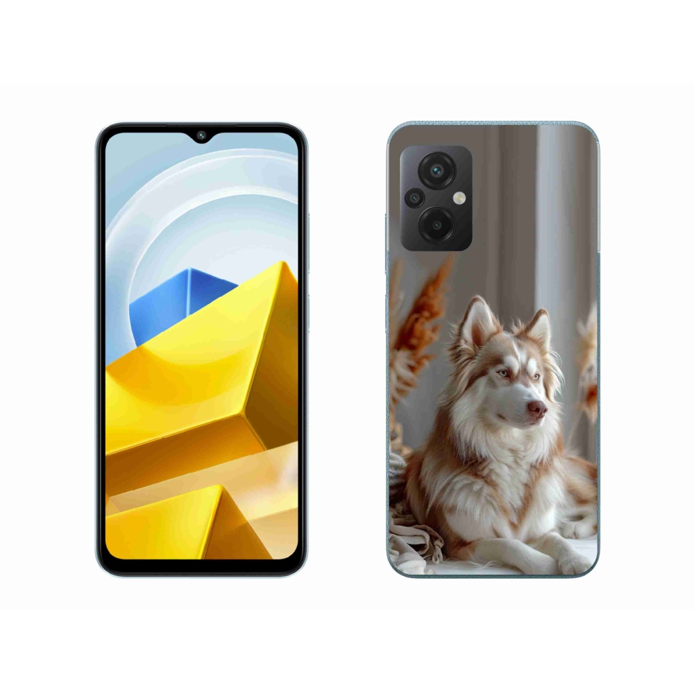 Gél borító mmCase a Xiaomi Poco M5 4G-hez - csendes szibériai husky