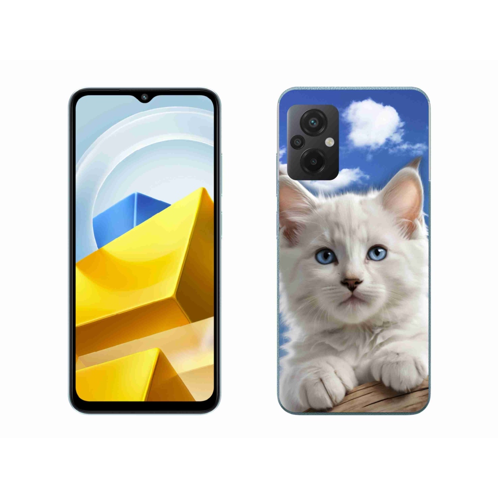 Gél borítás mmCase a Xiaomi Poco M5 4G-hez - cica és felhők