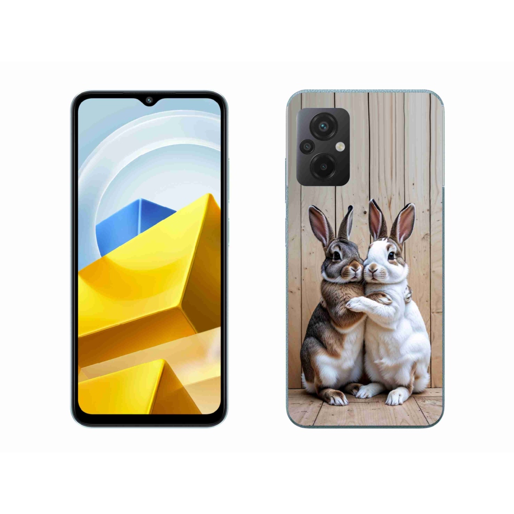 Gél borító mmCase a Xiaomi Poco M5 4G-hez - nyúl pár