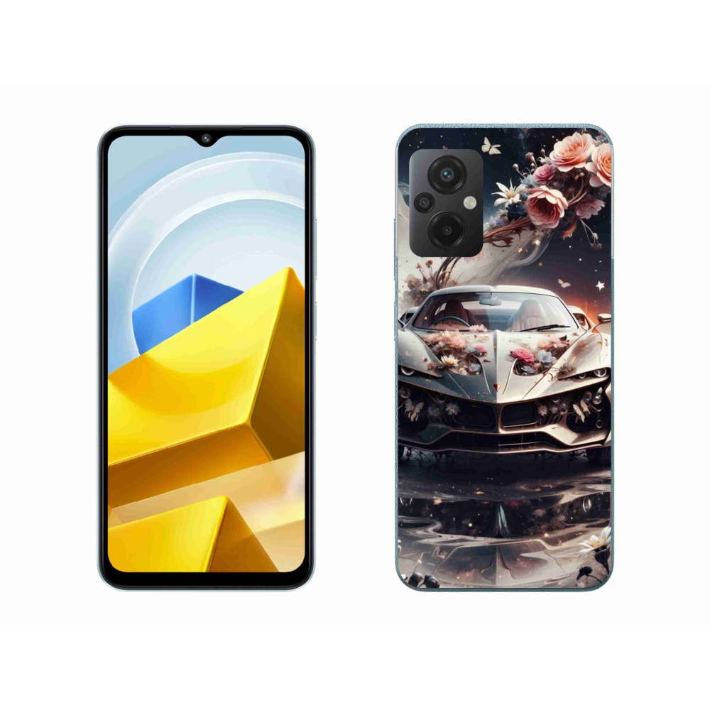 Gél borítás mmCase a Xiaomi Poco M5 4G-n - virágos sportautó