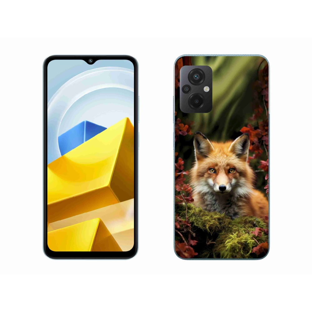 Gél borítás mmCase a Xiaomi Poco M5 4G-hez - róka az erdőben