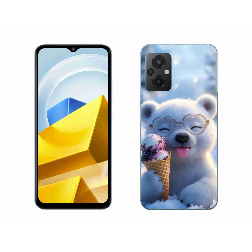 Gél borítás mmCase a Xiaomi Poco M5 4G-hez - mackó fagylalttal