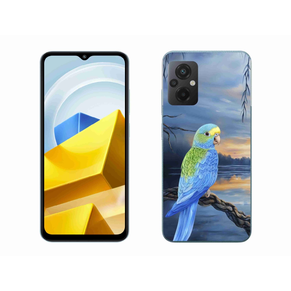 Gél borítás mmCase a Xiaomi Poco M5 4G-hez - kék papagáj