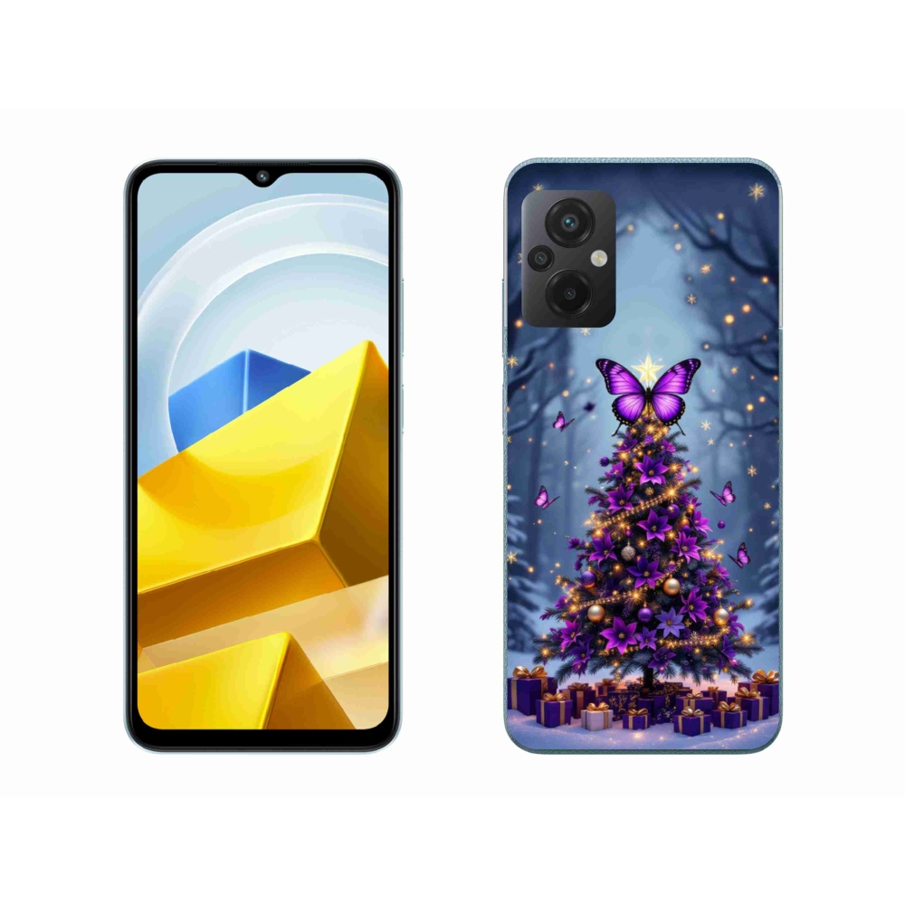 Gél borítás mmCase a Xiaomi Poco M5 4G-hez - pillangó karácsonyfa
