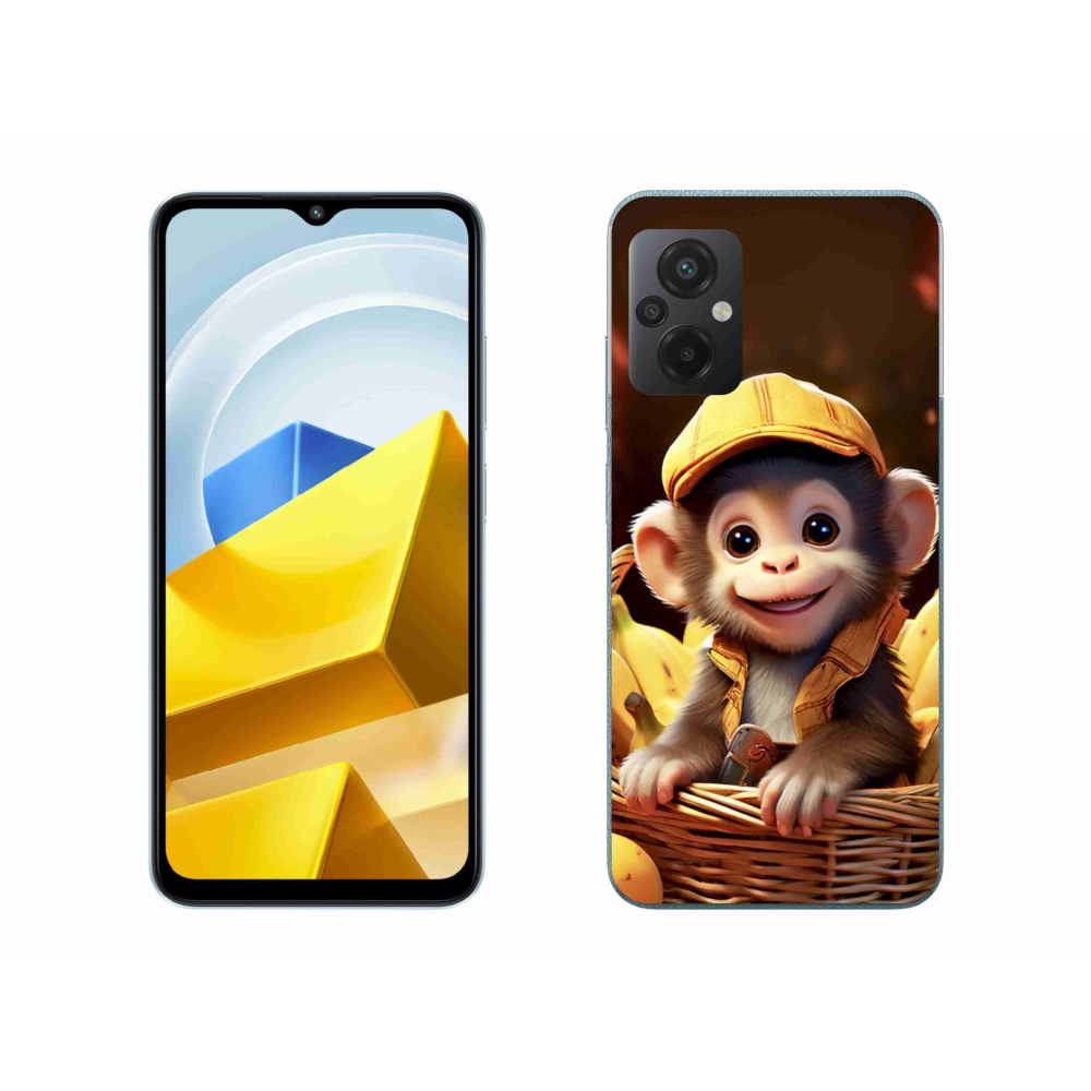 Gél borítás mmCase a Xiaomi Poco M5 4G-hez - majom a kosárban
