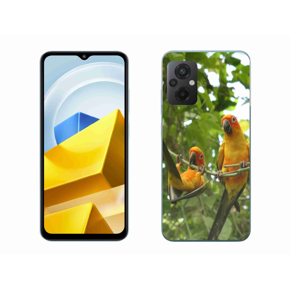 Gél borítás mmCase a Xiaomi Poco M5 4G-hez - papagájok aratingy