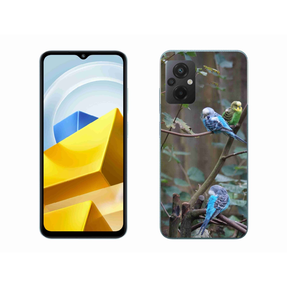 Gél borító mmCase a Xiaomi Poco M5 4G-hez - papagájok az ágon