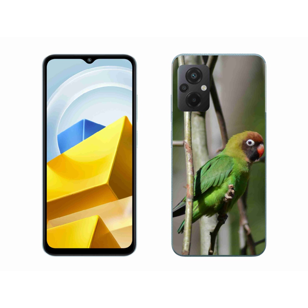 Gél borítás mmCase a Xiaomi Poco M5 4G-hez - papagáj agapornis