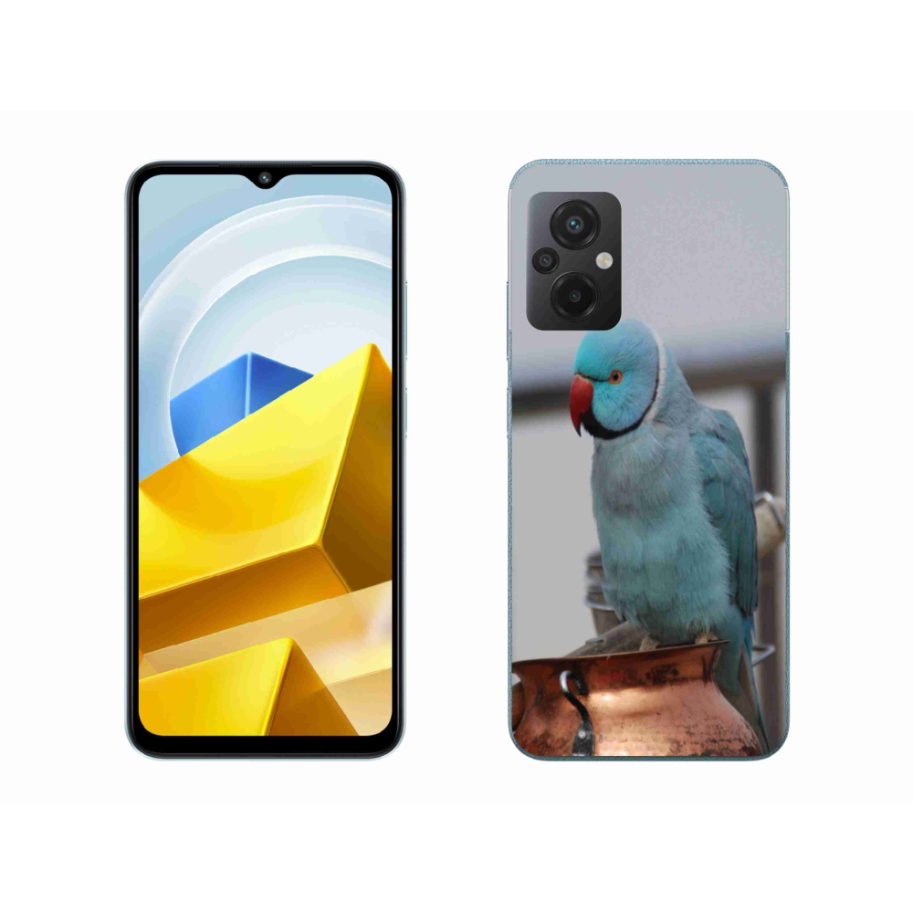Gél borítás mmCase a Xiaomi Poco M5 4G készülékhez - papagáj alexander kék